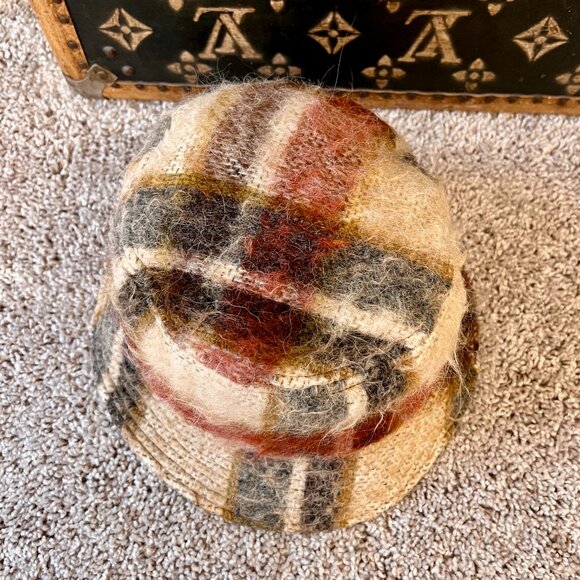 Anine Bing Oatmeal Plaid Bucket Hat - Picture 3 of 5